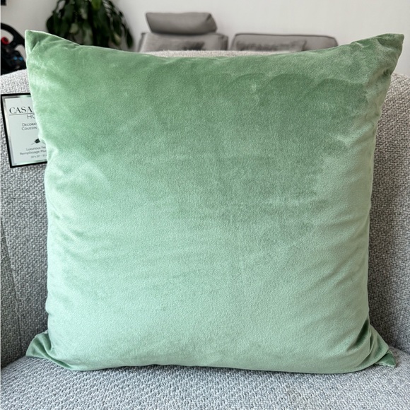 Casa Decor Home 20x20 Green Beige Pattern Textured Velvet Luxury Square Pillow - Picture 6 of 11